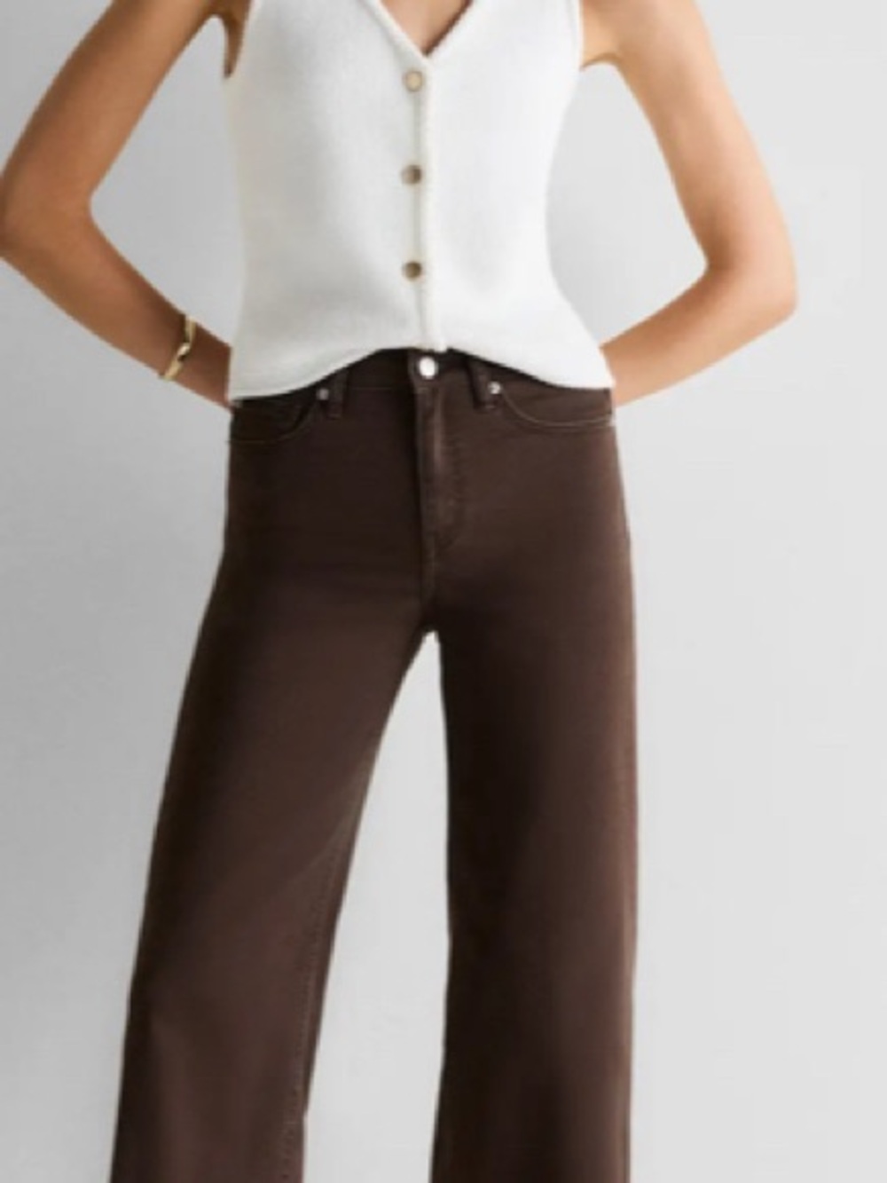 Quince Bella Stretch Wide Leg Jeans - Coffee Bean Brown